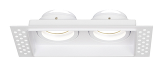 Rectangle twin trimless plaster-in downlight IP20 White