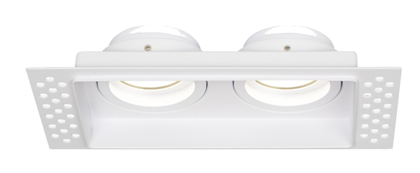 Rectangle twin trimless plaster-in downlight IP20 White