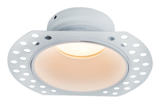 Round trimless plaster-in downlight IP65 White