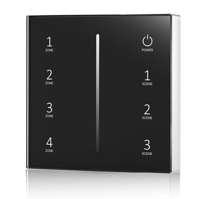 T21 4-Zone Dimming Wall Switch — Black