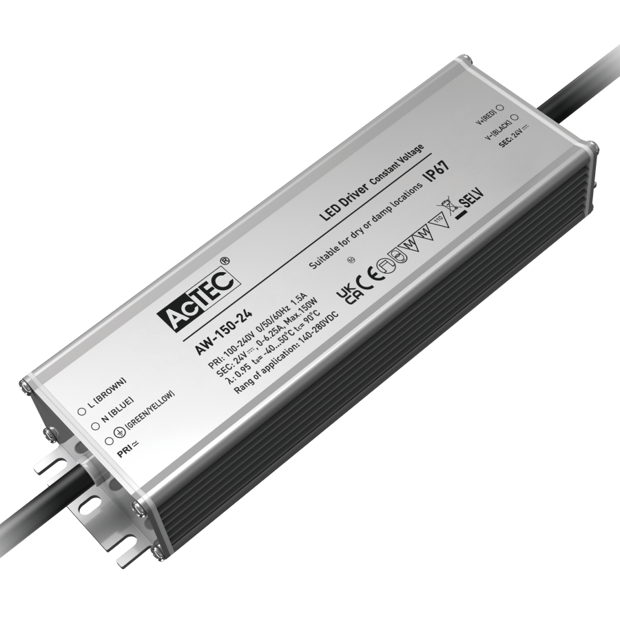 AcTec AW series IP67 metal housing constant voltage LED driver