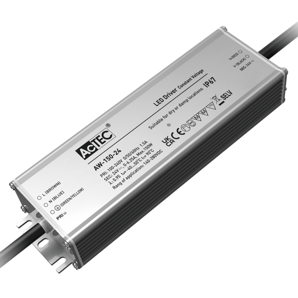 AcTec AW series IP67 metal housing constant voltage LED driver