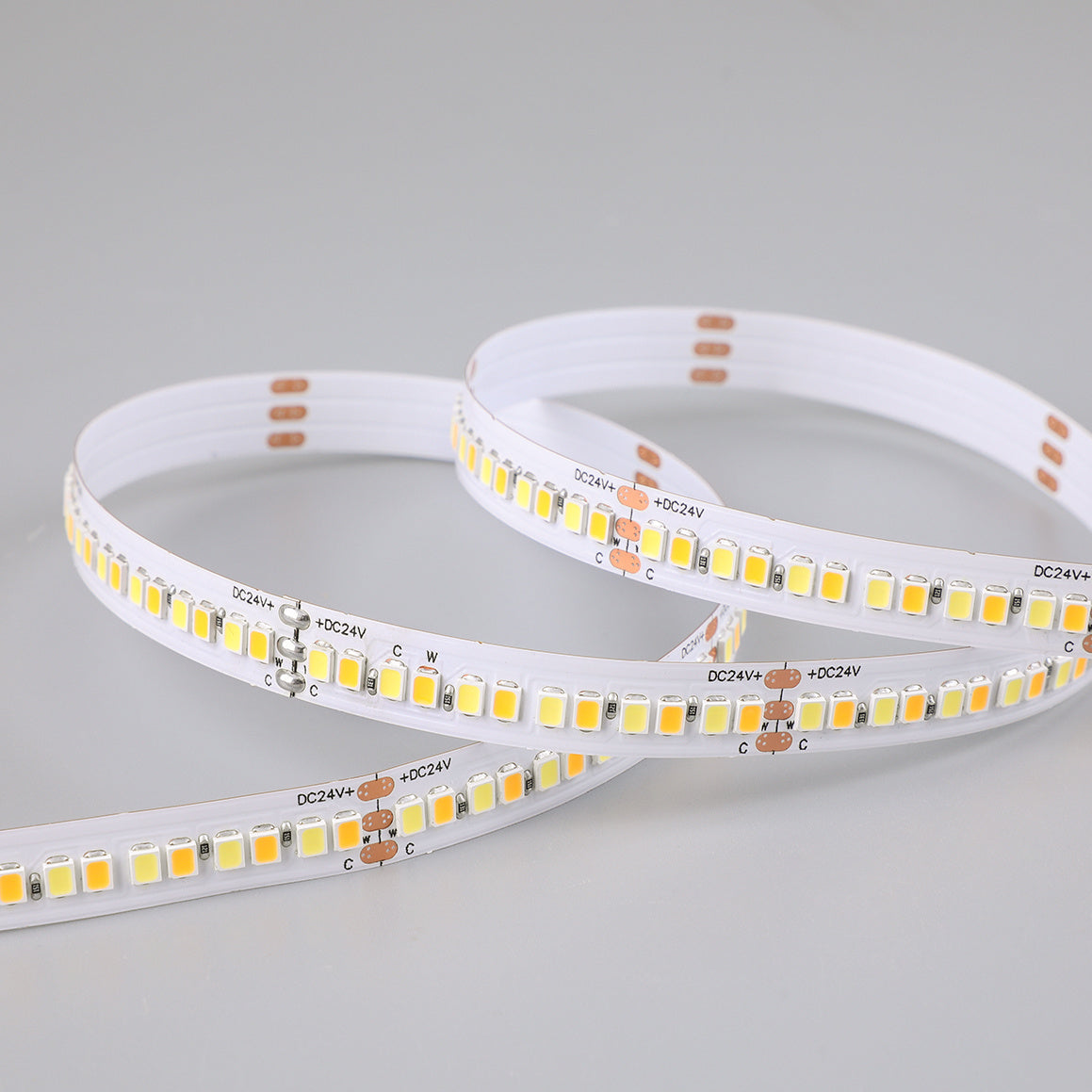 CCT-tunable strip with alternating warm and cool chips — manufacturer photo — placeholder until own photography