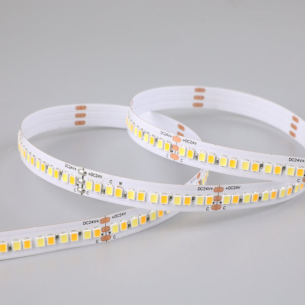 CCT-tunable strip with alternating warm and cool chips — manufacturer photo — placeholder until own photography