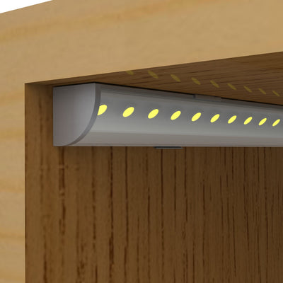 Corner Profile installed under a kitchen cabinet as task lighting