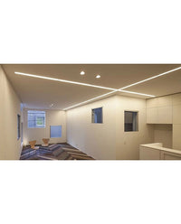 Plaster-in linear profile with LED strip fitted