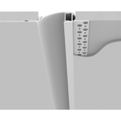 Plaster-In Wall Wash Profile cross-section installed in plasterboard