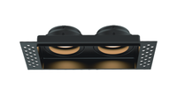 Rectangle twin trimless plaster-in downlight IP20 Black