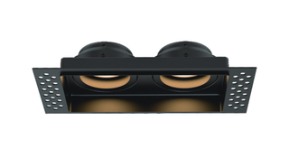Rectangle twin trimless plaster-in downlight IP20 Black