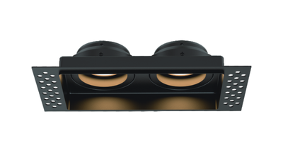 Rectangle twin trimless plaster-in downlight IP20 Black