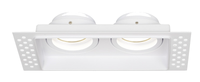 Rectangle twin trimless plaster-in downlight IP20 White