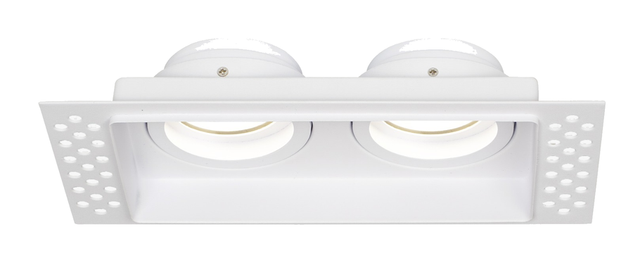 Rectangle twin trimless plaster-in downlight IP20 White