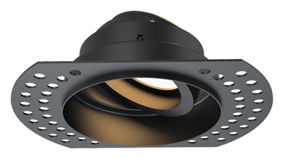 Round trimless plaster-in downlight IP20 Black
