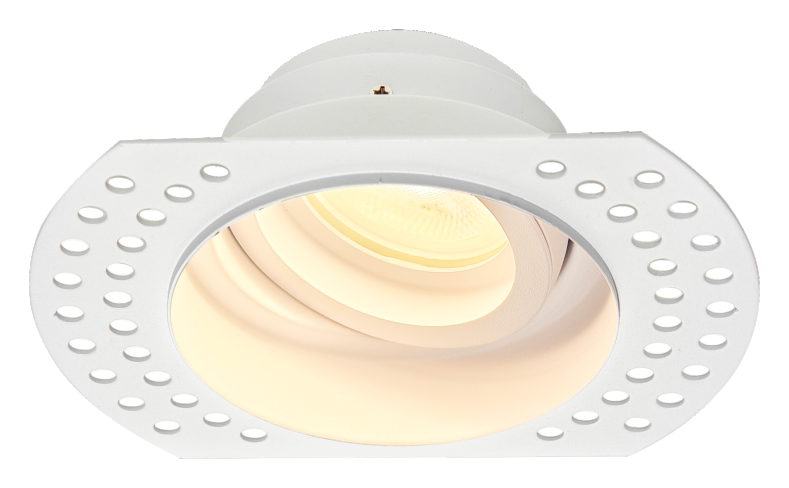Round trimless plaster-in downlight IP20 White