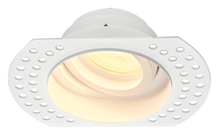 Round trimless plaster-in downlight IP20 White