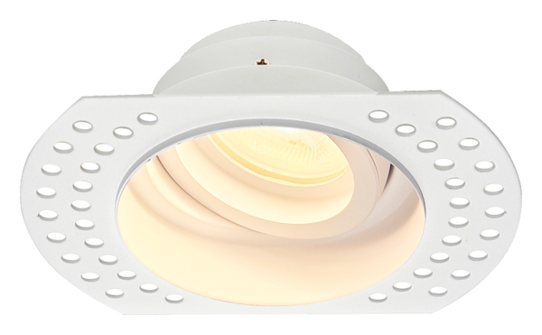 Round trimless plaster-in downlight IP20 White