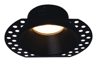 Round trimless plaster-in downlight IP65 Black