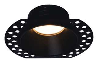 Round trimless plaster-in downlight IP65 Black