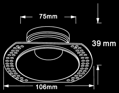 Round trimless plaster-in downlight IP65 White
