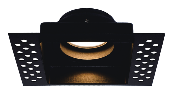 Square trimless plaster-in downlight IP20 Black