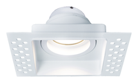 Square trimless plaster-in downlight IP20 White