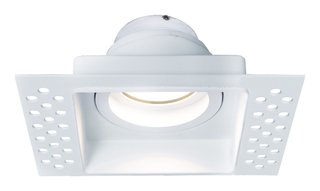 Square trimless plaster-in downlight IP20 White