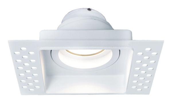 Square trimless plaster-in downlight IP20 White
