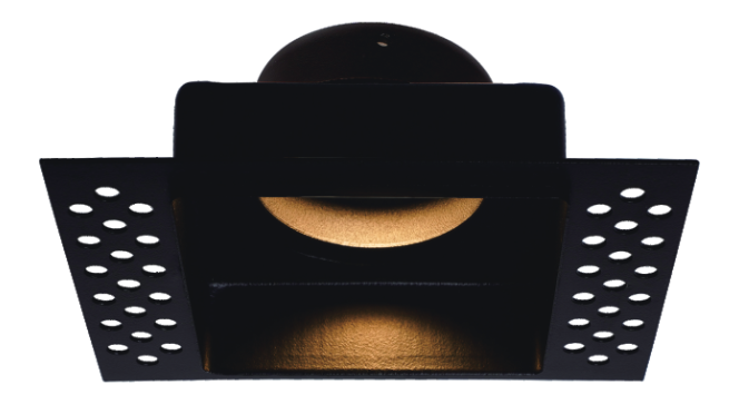 Square trimless plaster-in downlight IP65 Black
