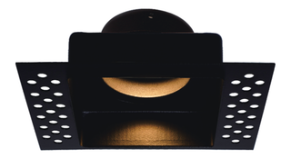 Square trimless plaster-in downlight IP65 Black