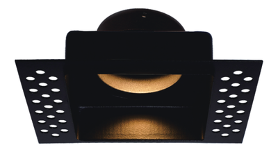 Square trimless plaster-in downlight IP65 Black