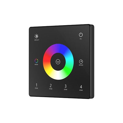 TW4-4 4-Zone RGBW Wall Switch — Black