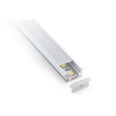 iLuminaire Waterproof Recessed Profile (ILUM-002-R) — recessed aluminium LED profile with diffuser and end cap