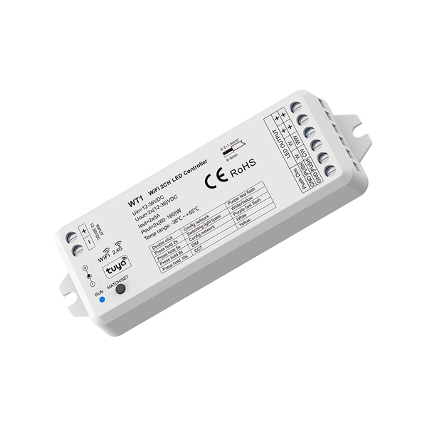 WT1 2-channel WiFi and RF LED controller
