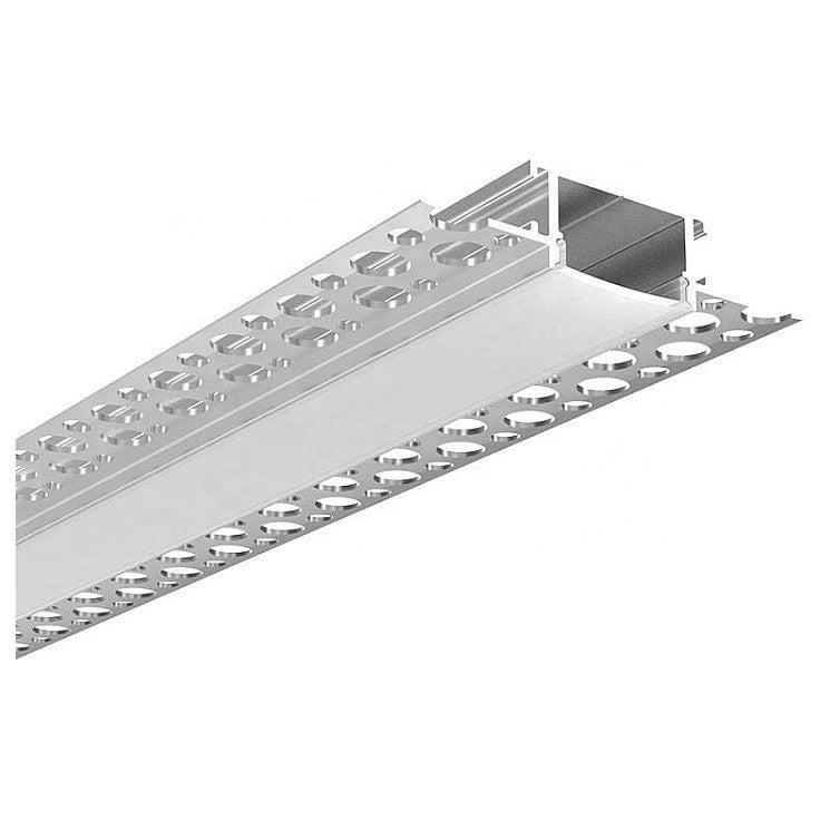 Plaster-in linear trimless aluminium LED profile with diffuser