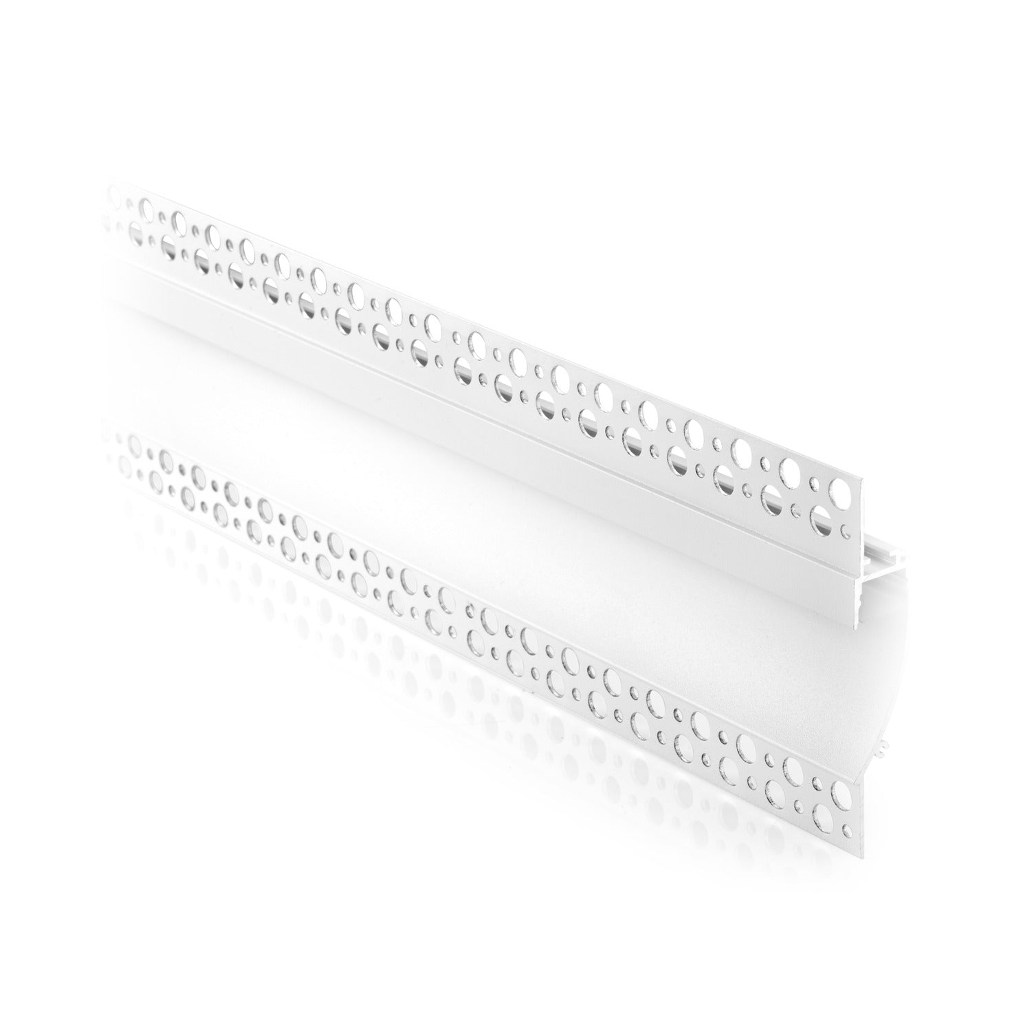 Plaster-in wall wash aluminium LED profile with curved reflector