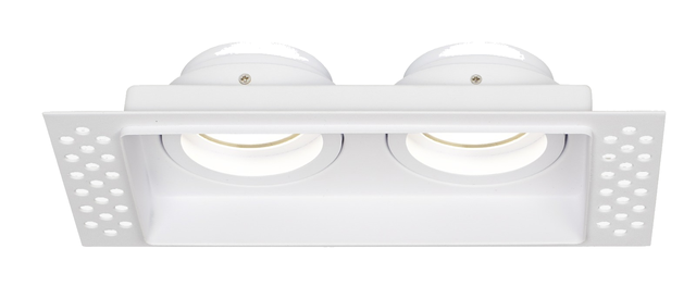rectangle twin trimless downlight ip20 white