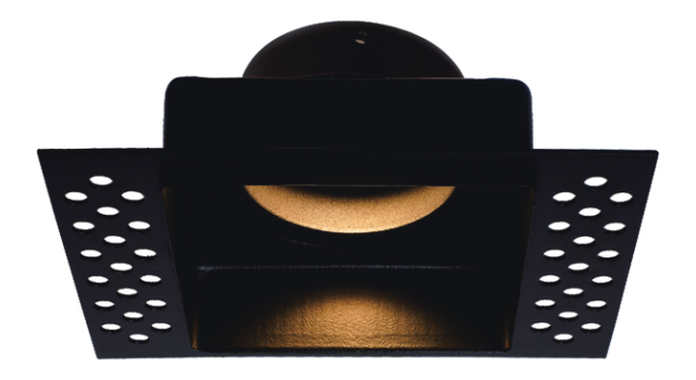square trimless downlight ip65 black