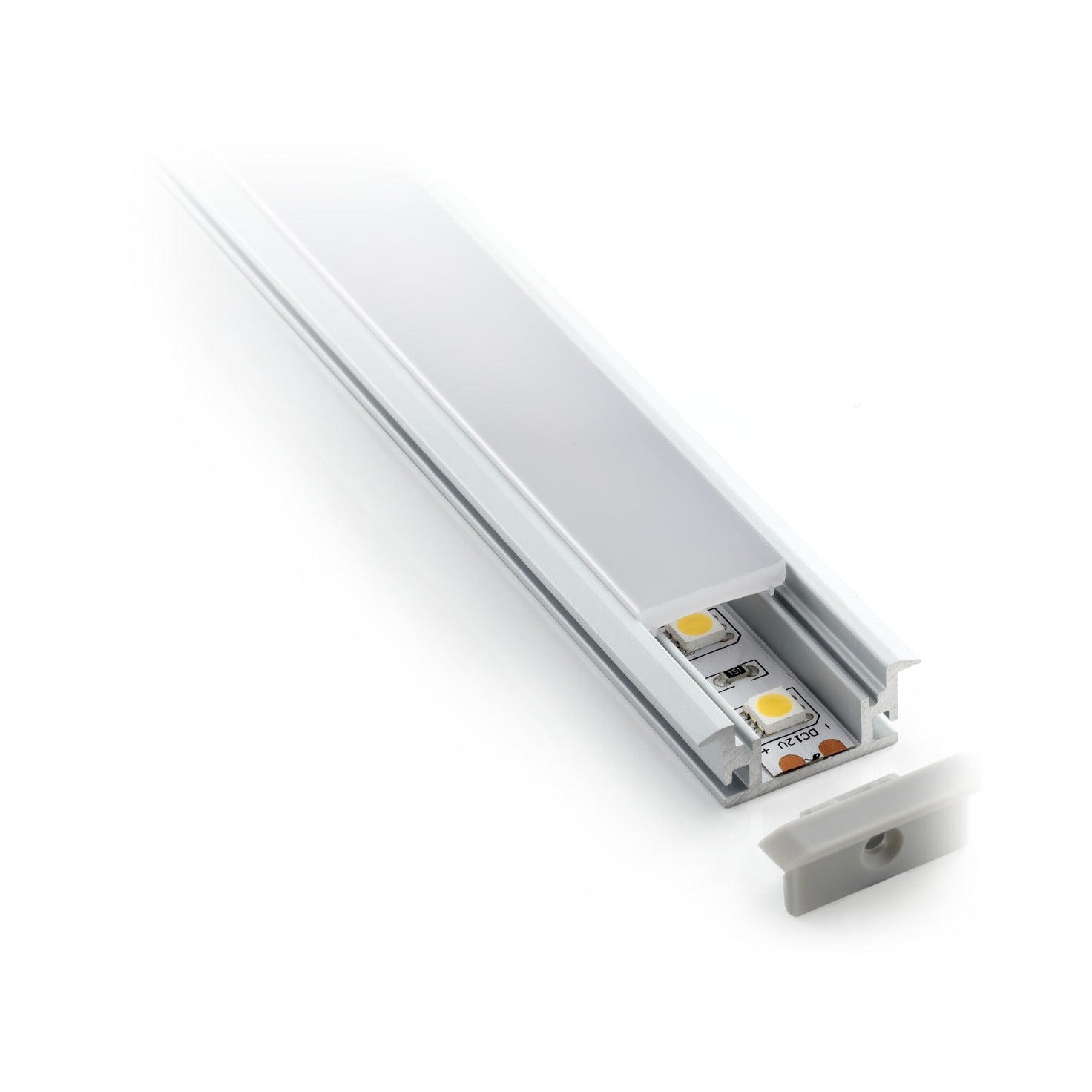 IP65 waterproof recessed aluminium LED profile with end cap